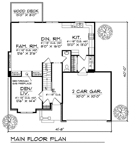 Country Farmhouse Level One of Plan 73277