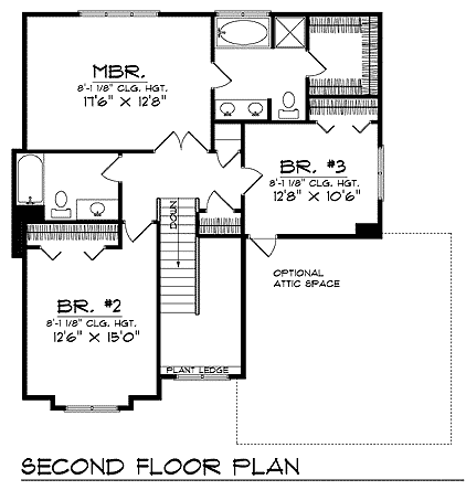 Country Farmhouse Level Two of Plan 73277