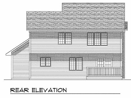 Country Farmhouse Rear Elevation of Plan 73277