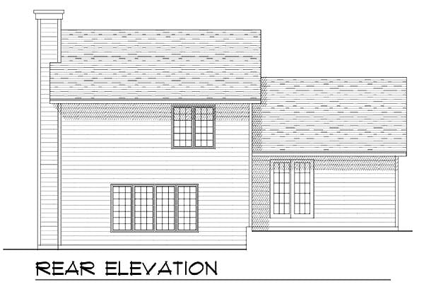 Country Rear Elevation of Plan 73287