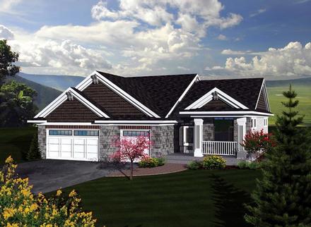 Craftsman Traditional Elevation of Plan 73293