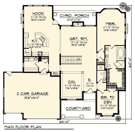 House Plan 73297 First Level Plan