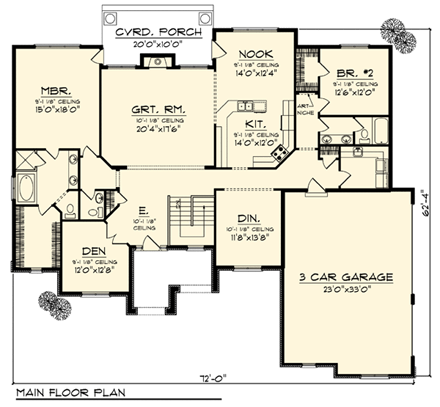 House Plan 73299 First Level Plan