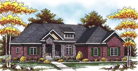 One-Story Traditional Elevation of Plan 73299
