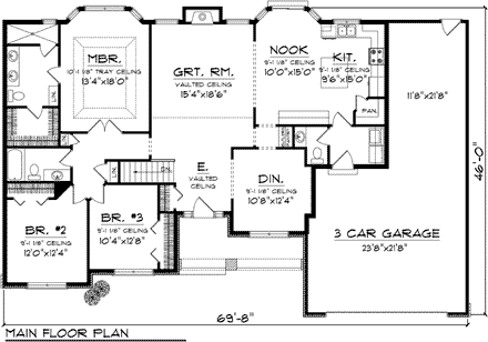 House Plan 73301 First Level Plan