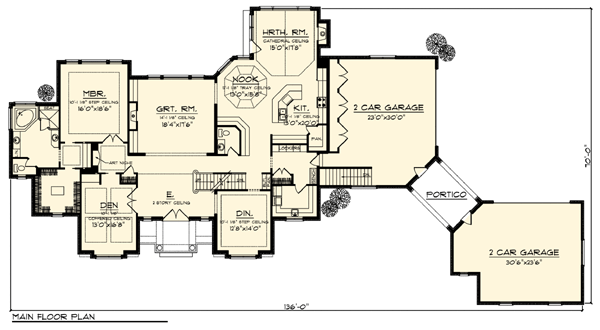 Colonial Craftsman Traditional Level One of Plan 73304