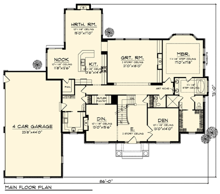 House Plan 73305 First Level Plan