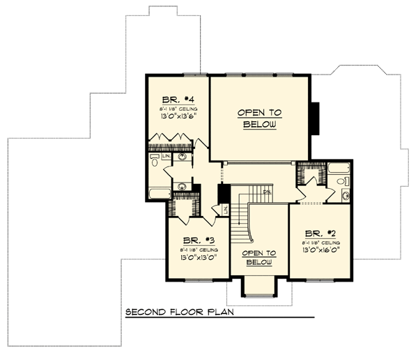 Colonial Country Craftsman Level Two of Plan 73305