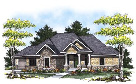 Colonial Craftsman Traditional Elevation of Plan 73306