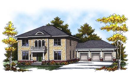 Colonial Traditional Elevation of Plan 73309