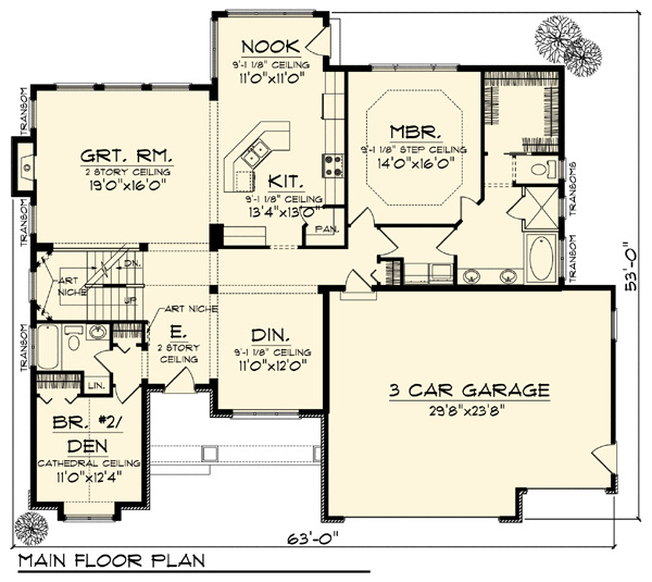 Country Craftsman Level One of Plan 73311