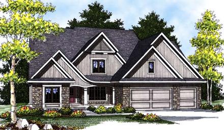 Country Craftsman Elevation of Plan 73311