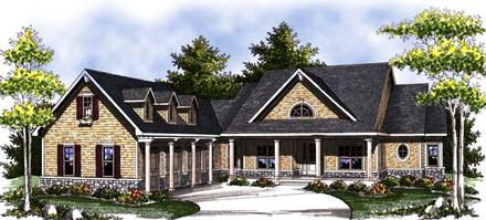 Country Craftsman One-Story Ranch Elevation of Plan 73312