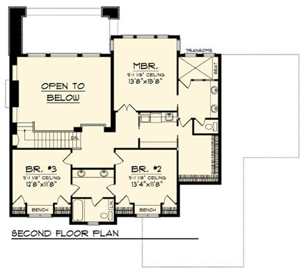 House Plan 73313 Second Level Plan