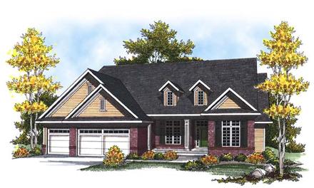 Country Craftsman One-Story Traditional Elevation of Plan 73314