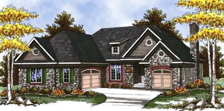 Country Craftsman One-Story Ranch Elevation of Plan 73317