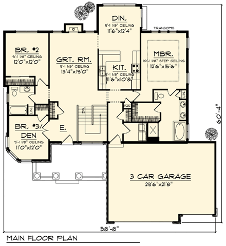 House Plan 73320 First Level Plan