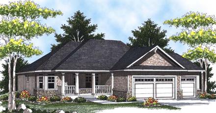 Colonial Craftsman Ranch Traditional Elevation of Plan 73320