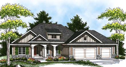 Colonial Craftsman Traditional Elevation of Plan 73322