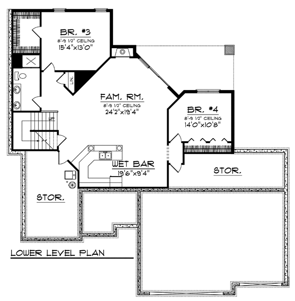 Traditional Lower Level of Plan 73325