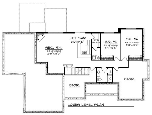 Country Ranch Lower Level of Plan 73327