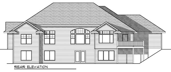 Country Ranch Rear Elevation of Plan 73327