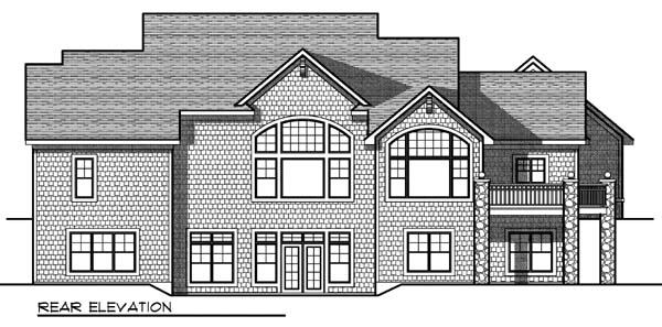 Cape Cod Country Rear Elevation of Plan 73328