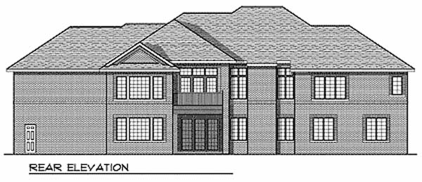 One-Story Traditional Rear Elevation of Plan 73330