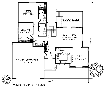 One-Story Traditional Level One of Plan 73333