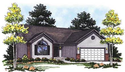 One-Story Ranch Elevation of Plan 73334