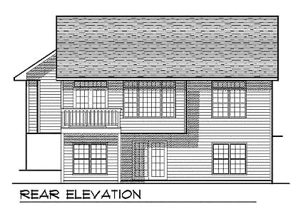 One-Story Ranch Rear Elevation of Plan 73334