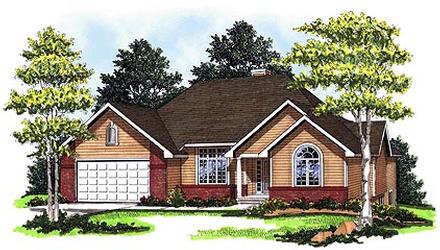 European One-Story Ranch Elevation of Plan 73335