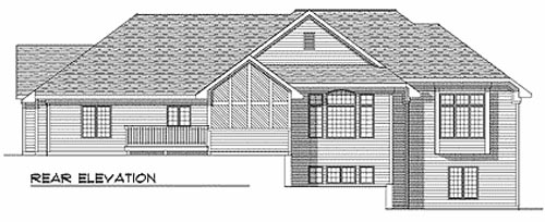 Traditional Rear Elevation of Plan 73336