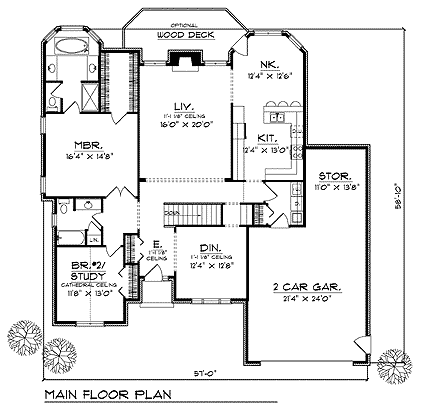 One-Story Traditional Level One of Plan 73339