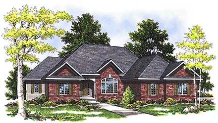 European One-Story Ranch Elevation of Plan 73342