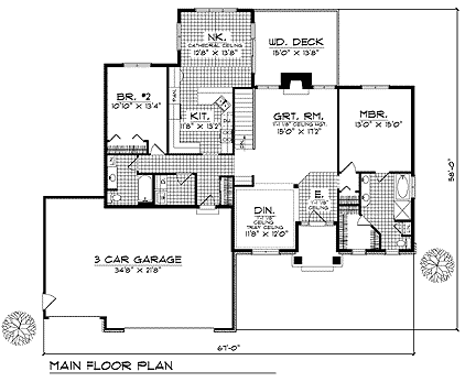 House Plan 73344 First Level Plan