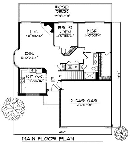 One-Story Traditional Level One of Plan 73348