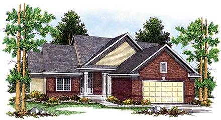 One-Story Traditional Elevation of Plan 73354