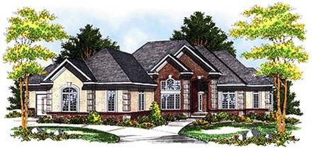 European One-Story Traditional Elevation of Plan 73358