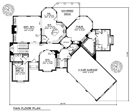 European One-Story Level One of Plan 73359