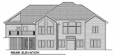 Traditional Rear Elevation of Plan 73361