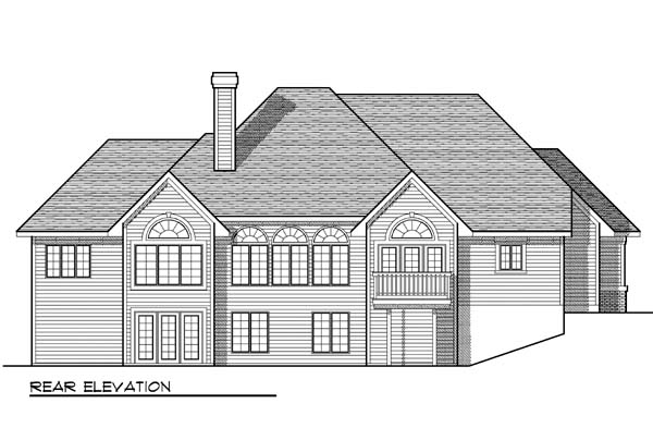 One-Story Traditional Rear Elevation of Plan 73373