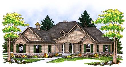 European One-Story Ranch Elevation of Plan 73374