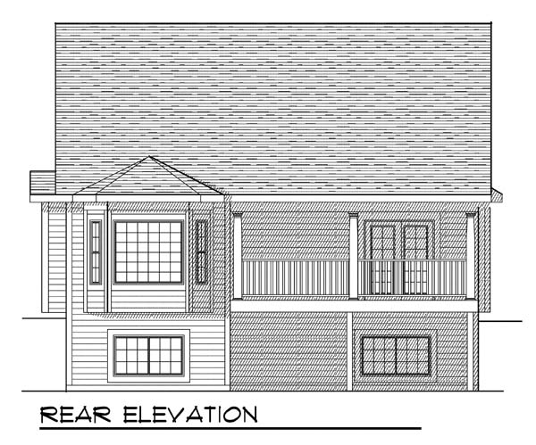 Traditional Rear Elevation of Plan 73375