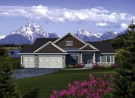 Ranch Elevation of Plan 73376