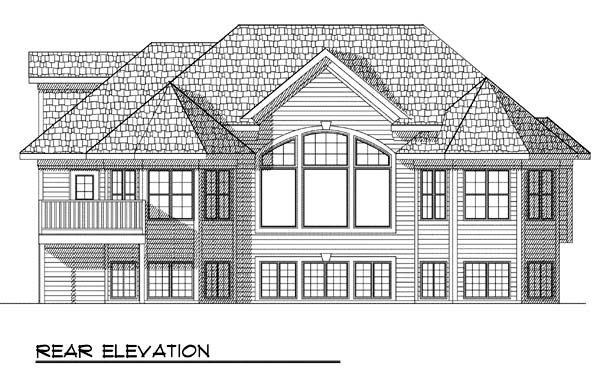 One-Story Traditional Rear Elevation of Plan 73378