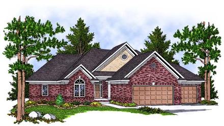 One-Story Traditional Elevation of Plan 73381