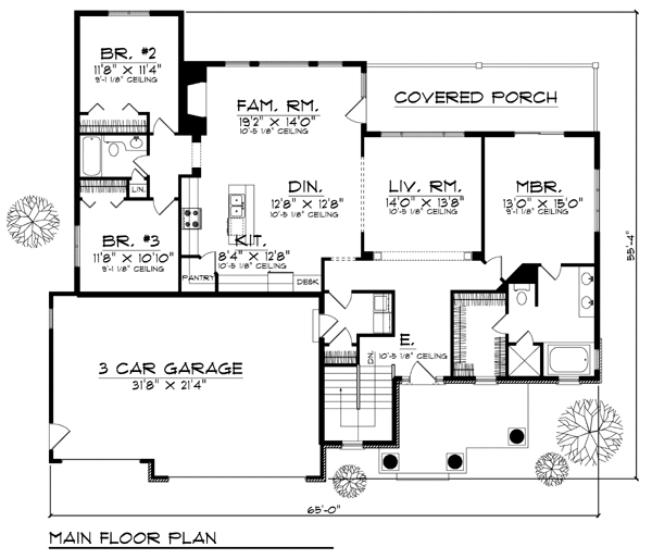 European One-Story Level One of Plan 73383