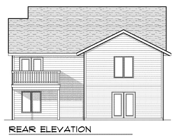 One-Story Ranch Traditional Rear Elevation of Plan 73391