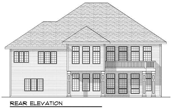 One-Story Traditional Rear Elevation of Plan 73392